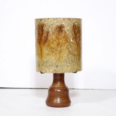 Mid Century Modernist Ceramic Table Lamp in Red Iron Oxide with Resin Shade - 3040328