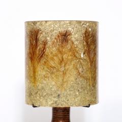 Mid Century Modernist Ceramic Table Lamp in Red Iron Oxide with Resin Shade - 3040329