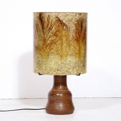 Mid Century Modernist Ceramic Table Lamp in Red Iron Oxide with Resin Shade - 3040331