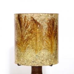Mid Century Modernist Ceramic Table Lamp in Red Iron Oxide with Resin Shade - 3040332