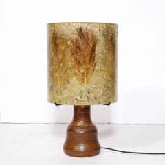 Mid Century Modernist Ceramic Table Lamp in Red Iron Oxide with Resin Shade - 3040363