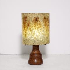 Mid Century Modernist Ceramic Table Lamp in Red Iron Oxide with Resin Shade - 3040375