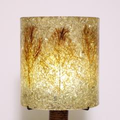 Mid Century Modernist Ceramic Table Lamp in Red Iron Oxide with Resin Shade - 3040381