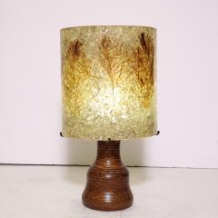 Mid Century Modernist Ceramic Table Lamp in Red Iron Oxide with Resin Shade - 3040401