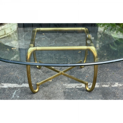 Mid Century Modernist Cocktail Brass Glass Cocktail Coffee Table - 2708230