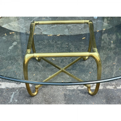 Mid Century Modernist Cocktail Brass Glass Cocktail Coffee Table - 2708241