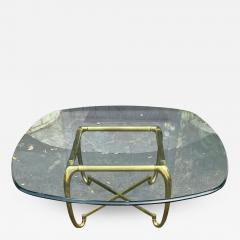 Mid Century Modernist Cocktail Brass Glass Cocktail Coffee Table - 2710384