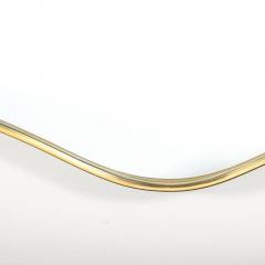 Mid Century Modernist Curvilinear Brass Wrapped Mirror - 3925976