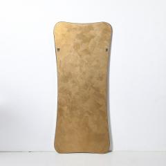 Mid Century Modernist Curvilinear Hourglass Form Brass Wrapped Mirror - 4347524