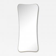 Mid Century Modernist Curvilinear Hourglass Form Brass Wrapped Mirror - 4351385