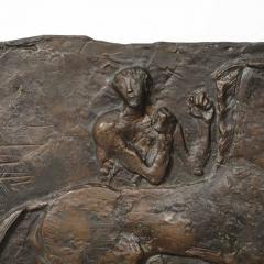 Mid Century Modernist Equestrian Bronze Relief Plaque signed Franz Mikorey - 3925948