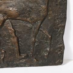 Mid Century Modernist Equestrian Bronze Relief Plaque signed Franz Mikorey - 3926028