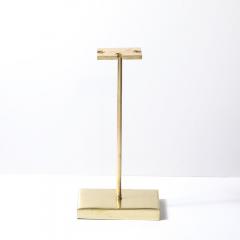 Mid Century Modernist Fire Tool Set in Brushed Brass and Black Enamel - 3801874