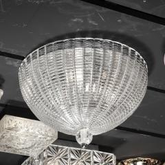 Mid Century Modernist Hand Blown Domed Translucent Murano Glass Flush Mount - 2809342