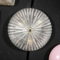 Mid Century Modernist Hand Blown Domed Translucent Murano Glass Flush Mount - 2809424