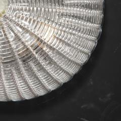 Mid Century Modernist Hand Blown Domed Translucent Murano Glass Flush Mount - 2809439