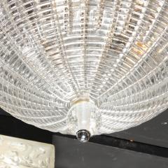 Mid Century Modernist Hand Blown Domed Translucent Murano Glass Flush Mount - 2809453