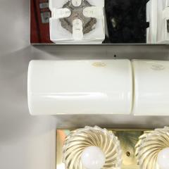 Mid Century Modernist Hand Blown Milk Glass Vanity Light - 3523549