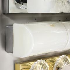 Mid Century Modernist Hand Blown Milk Glass Vanity Light - 3523622