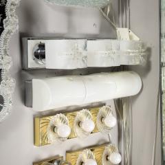 Mid Century Modernist Hand Blown Milk Glass Vanity Light - 3523648