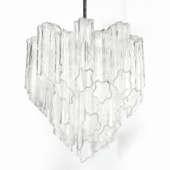 Mid Century Modernist Hand Blown Murano Angular Tronchi Glass Chandelier - 4622348