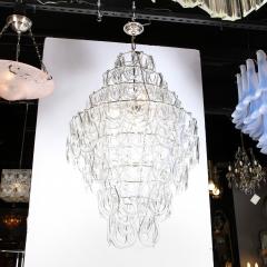 Mid Century Modernist Hand Blown Murano Angular Tronchi Glass Chandelier - 4622349