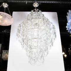 Mid Century Modernist Hand Blown Murano Angular Tronchi Glass Chandelier - 4622350