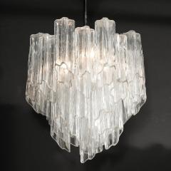 Mid Century Modernist Hand Blown Murano Angular Tronchi Glass Chandelier - 4622370