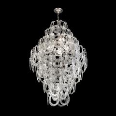 Mid Century Modernist Hand Blown Murano Angular Tronchi Glass Chandelier - 4622372