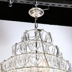 Mid Century Modernist Hand Blown Murano Angular Tronchi Glass Chandelier - 4622374