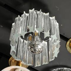 Mid Century Modernist Hand Blown Murano Glass Hexagonal Quadretti Chandelier - 3703266