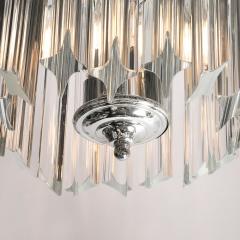 Mid Century Modernist Hand Blown Murano Glass Hexagonal Quadretti Chandelier - 3703280