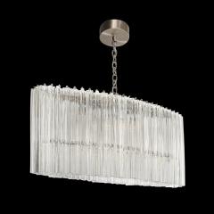 Mid Century Modernist Hand Blown Murano Glass Ovoid Shaped Treidre Chandelier - 3752157