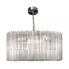 Mid Century Modernist Hand Blown Murano Glass Ovoid Shaped Treidre Chandelier - 3752162