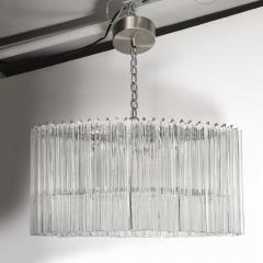 Mid Century Modernist Hand Blown Murano Glass Ovoid Shaped Treidre Chandelier - 3752234