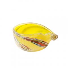 Mid Century Modernist Hand Blown Murano Glass Shell Form Bowl in Lemon Yellow - 3600170