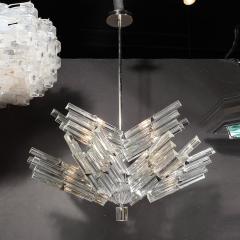 Mid Century Modernist Hand Blown Murano Glass Stepped Triedre Chandelier - 3553639