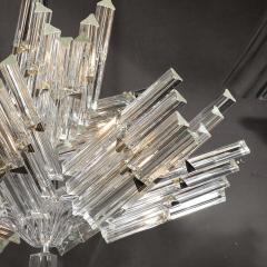 Mid Century Modernist Hand Blown Murano Glass Stepped Triedre Chandelier - 3553643