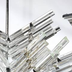 Mid Century Modernist Hand Blown Murano Glass Stepped Triedre Chandelier - 3553680