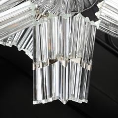 Mid Century Modernist Hand Blown Murano Glass Stepped Triedre Chandelier - 3553770