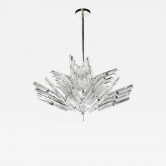 Mid Century Modernist Hand Blown Murano Glass Stepped Triedre Chandelier - 3560494