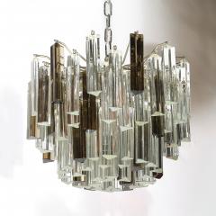 Mid Century Modernist Hand Blown Murano Mixed Glass Camer Triedre Chandelier - 4744774