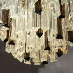 Mid Century Modernist Hand Blown Murano Mixed Glass Camer Triedre Chandelier - 4744807