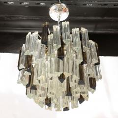 Mid Century Modernist Hand Blown Murano Mixed Glass Camer Triedre Chandelier - 4744843