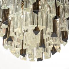 Mid Century Modernist Hand Blown Murano Mixed Glass Camer Triedre Chandelier - 4744848