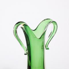 Mid Century Modernist Hand Blown Murano Sommerso Glass in Emerald Amber Hues - 4304160