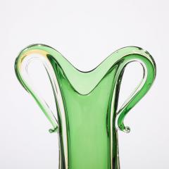 Mid Century Modernist Hand Blown Murano Sommerso Glass in Emerald Amber Hues - 4304162