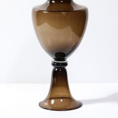 Mid Century Modernist Hand Blown Smoked Murano Glass Urn Centerpiece - 3976267