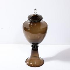 Mid Century Modernist Hand Blown Smoked Murano Glass Urn Centerpiece - 3976334