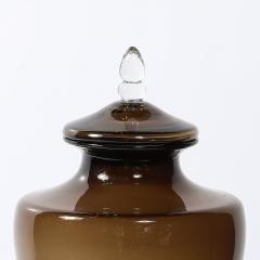Mid Century Modernist Hand Blown Smoked Murano Glass Urn Centerpiece - 3976342